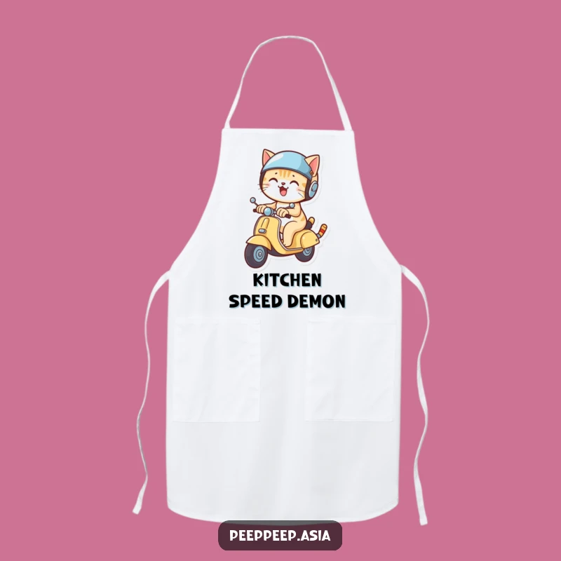 Funny Cat Scooter Helmet Apron: A Hilarious Gift for Kitchen Cruisers