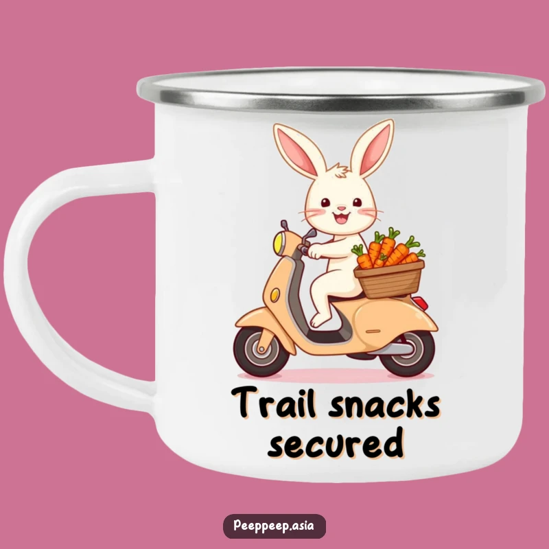 Funny Bunny Scooter Carrot Camping Mug: Hilarious Outdoor Gift for Adventurers