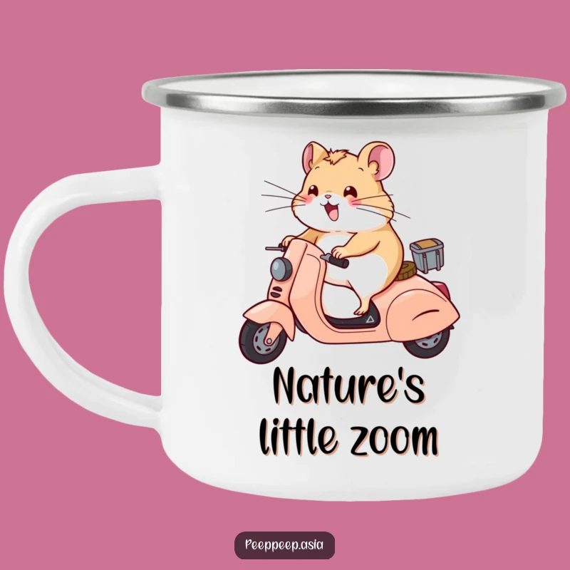 Funny Hamster Scooter Whiskers Camping Mug: Hilarious Outdoor Gift for Adventurers