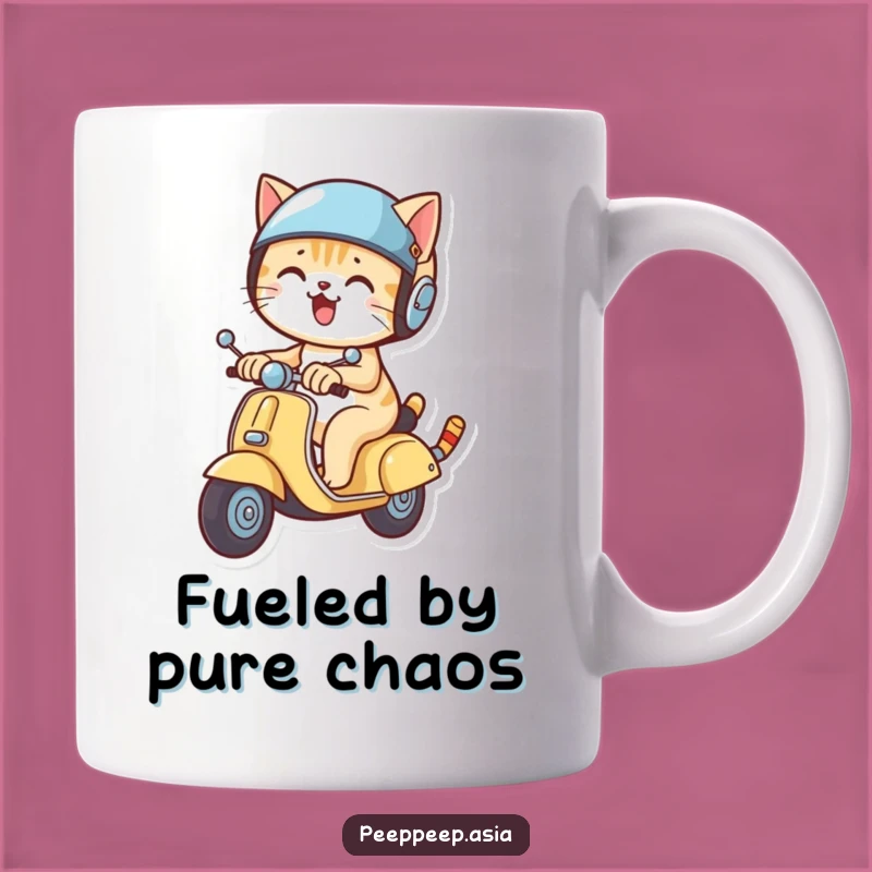Funny Cat Scooter Helmet Mug: The Purrfect Hilarious Gift for Speedy Feline Fans