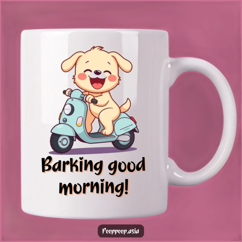 Funny Puppy Scooter Mug - Hilarious Gift for Dog Lovers
