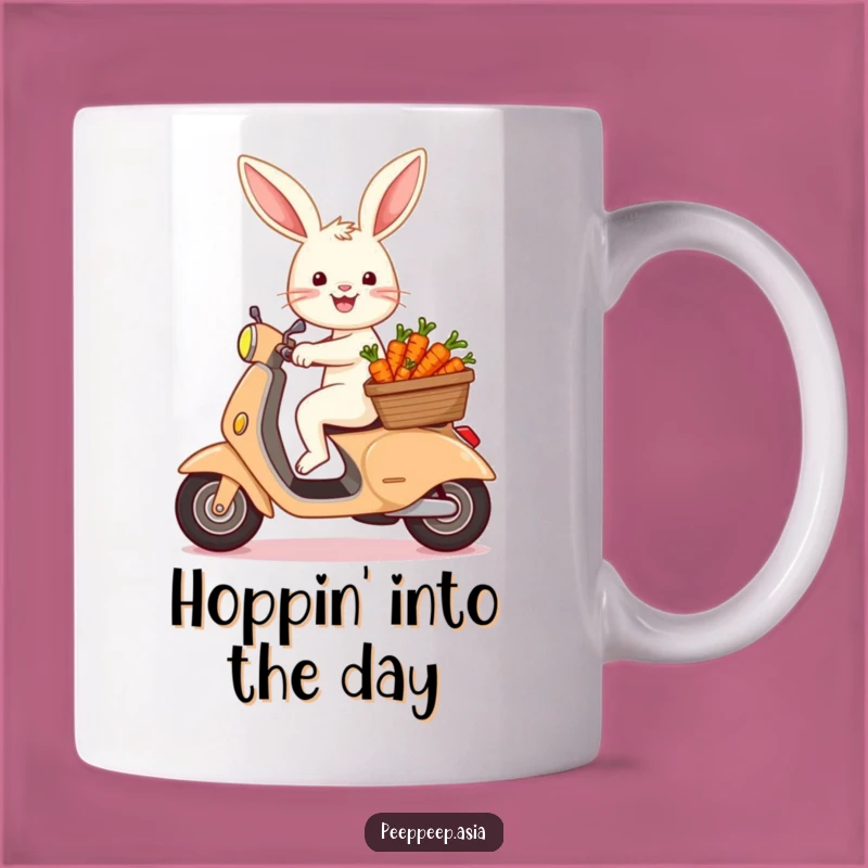 Funny Bunny Carrot Scooter Mug: The Perfect Hilarious Gift for Easter and Rabbit Fans