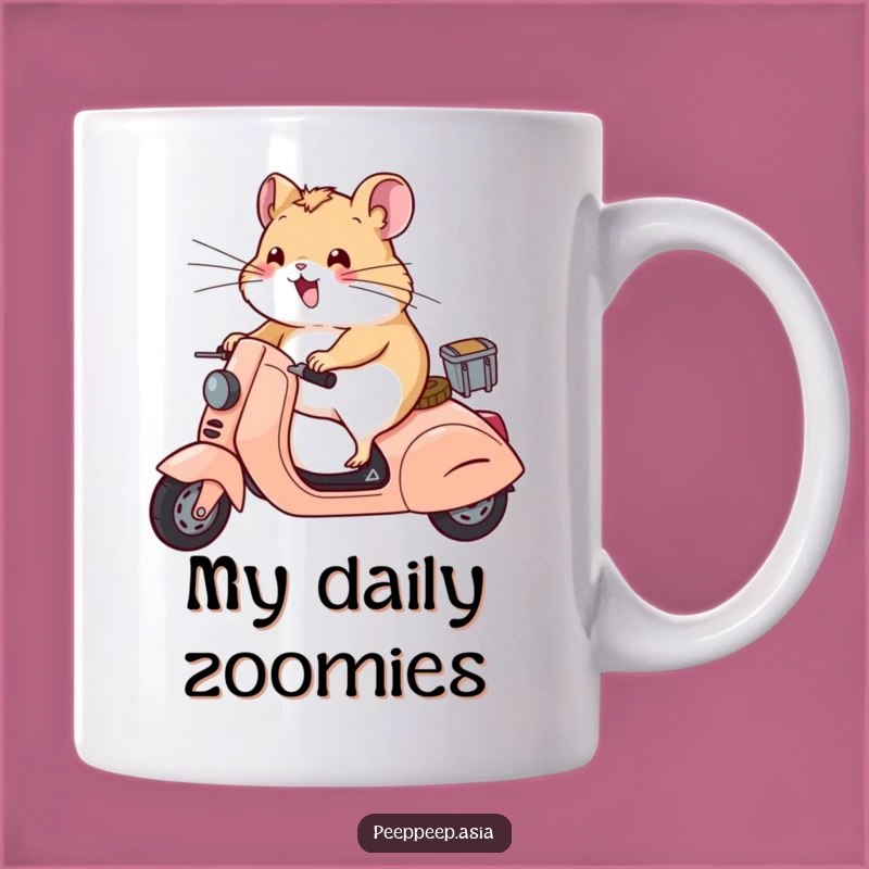 Funny Hamster Scooter Whiskers Mug: The Perfect Hilarious Gift for Small Pet Lovers