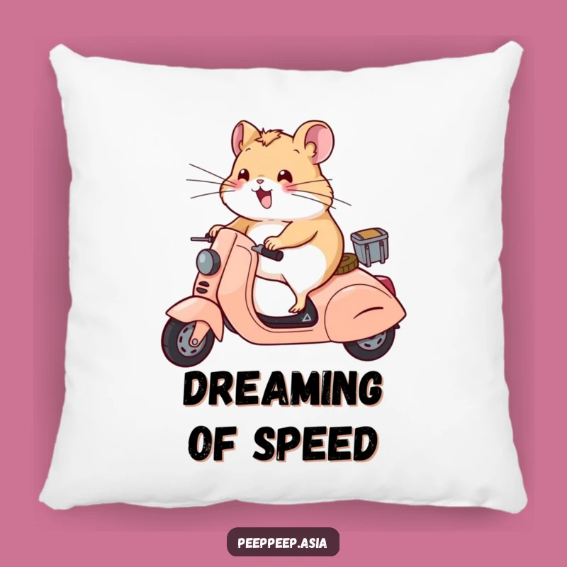 Cozy Funny Hamster Scooter Whiskers Pillow: Hilarious Gift for Ultimate Comfort