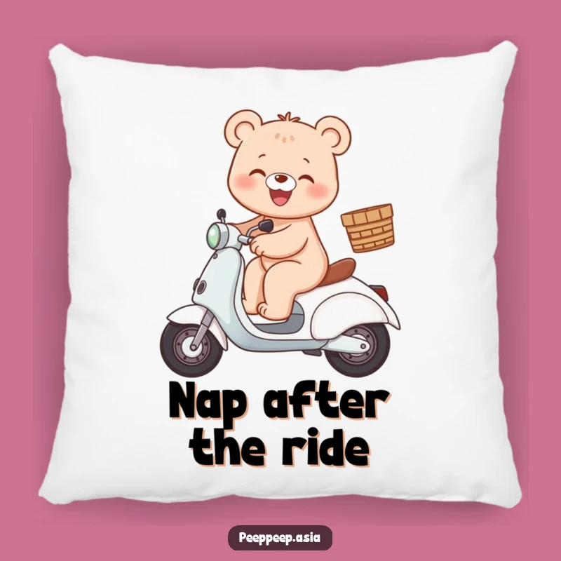 Cozy Bear Scooter Pillow: Gleeful Comfort, Fun Accent for Relaxation