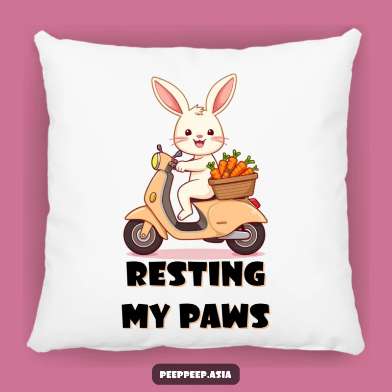 Cozy Funny Bunny Scooter Carrot Pillow: Hilarious Gift for Ultimate Comfort
