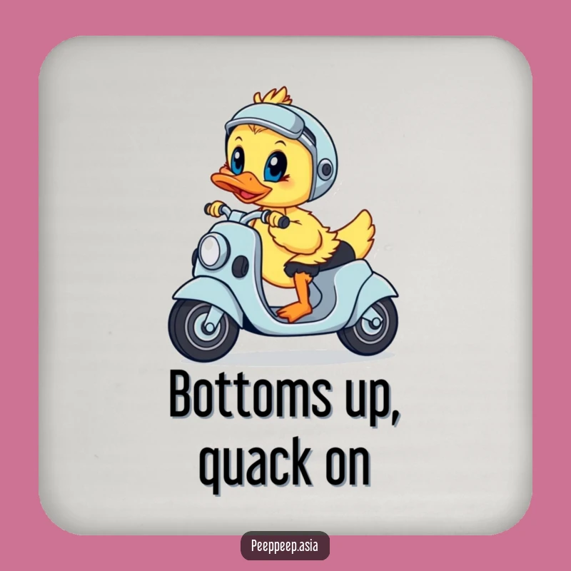 Funny Duckling Scooter Coasters - Hilarious Protection for Determined Drinkers