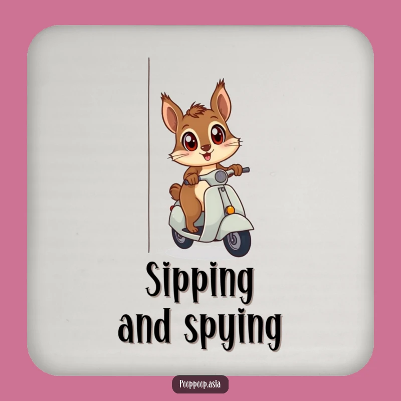 Funny Squirrel Scooter Corner Coaster: Hilarious Gift to Protect Your Surfaces