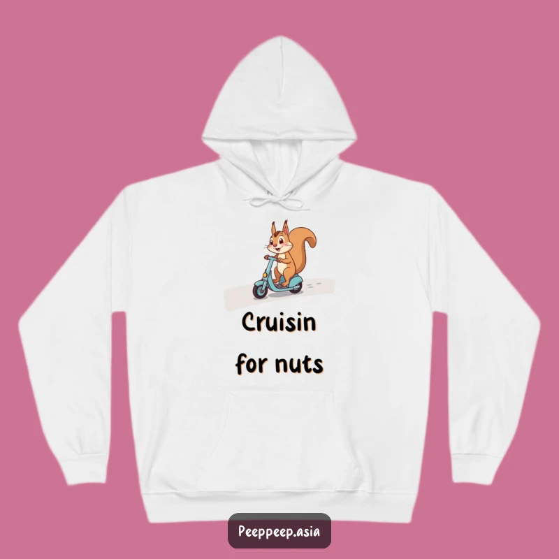 Funny Squirrel Scooter Hoodie - Cozy and Hilarious Winter Gift