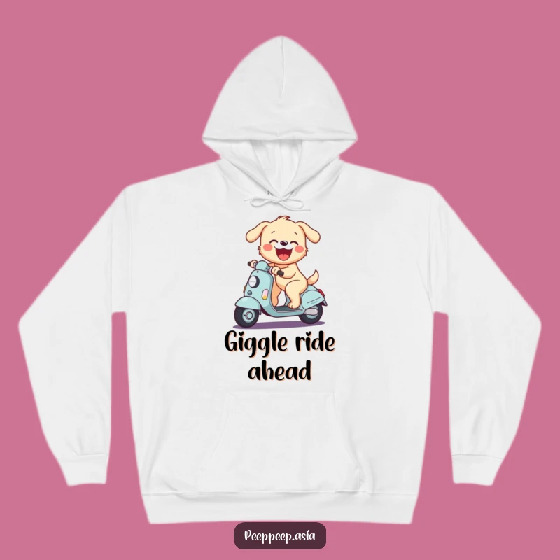 Funny Puppy Scooter Hoodie - Cozy Vibes and Hilarious Howls