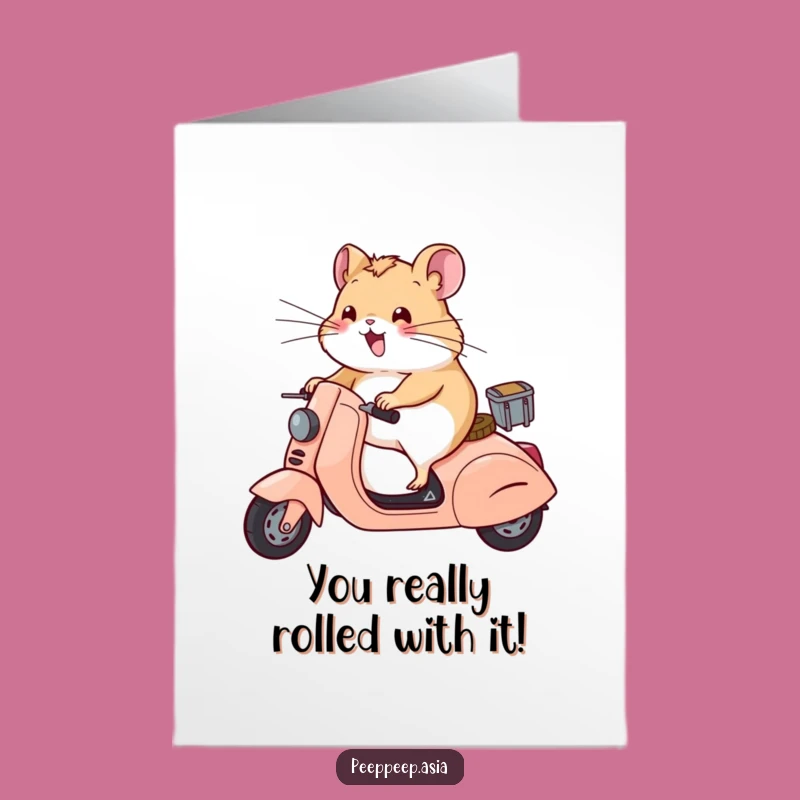 Free Printable Hamster Scooter Congrats Card - Hilarious Whiskers Wind Downloadable Gift