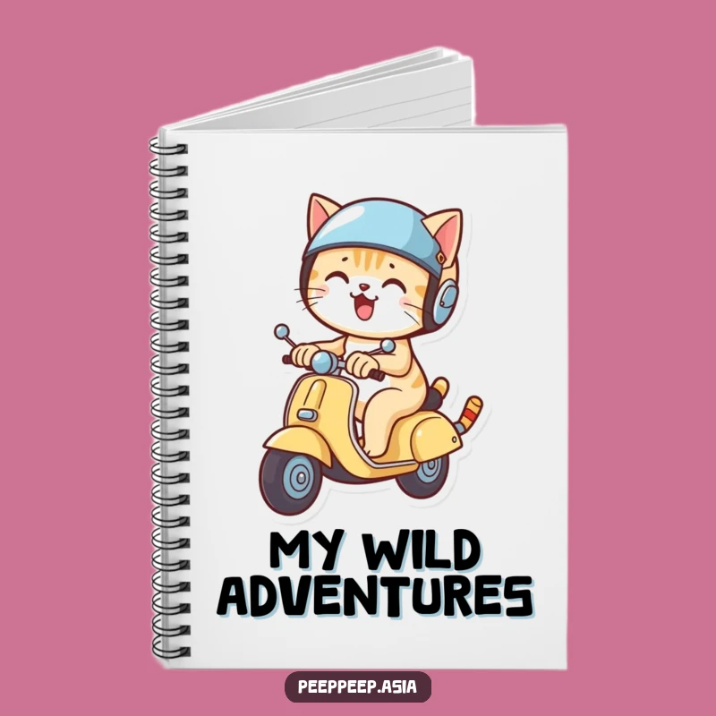 Funny Cat Scooter Helmet Notebook: Hilarious Journal for Speedy Ideas