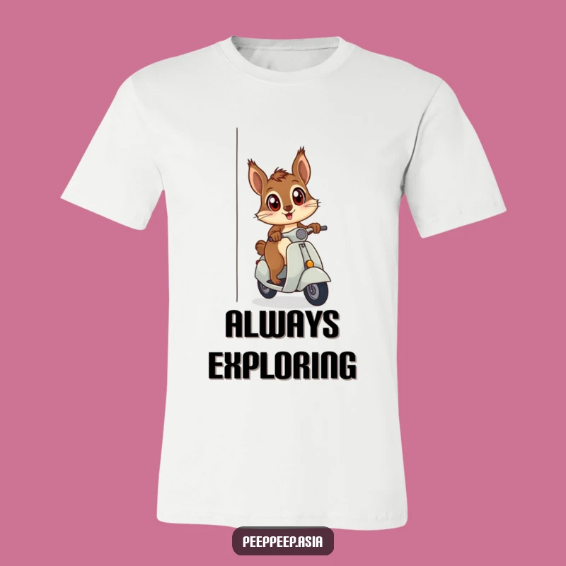 Funny Squirrel Scooter Corner T-Shirt: Hilarious Gift for Adorable Peeking Pals