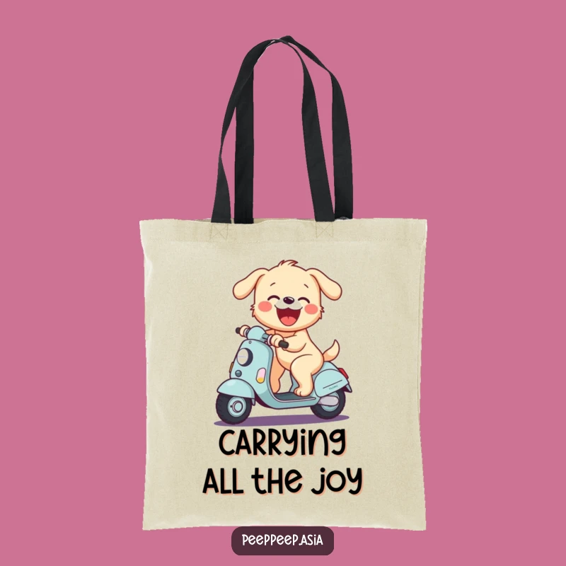 Funny Puppy Scooter Tote Bag - Your Hilarious Everyday Companion